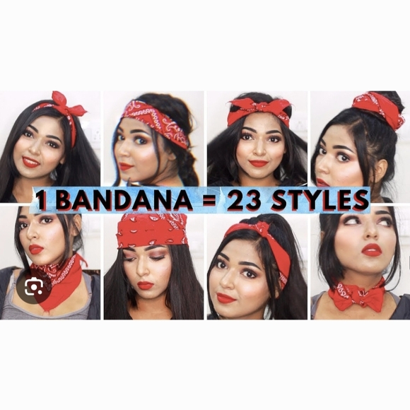 Checkered Red Bandana - Picture 3 of 4